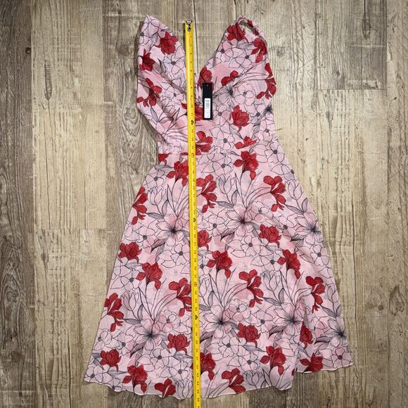 Donna Karan New York Dress 12 NWT $350 Sleeveless Pink Floral Lined Midi - Picture 6 of 8